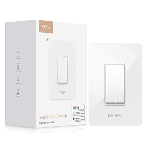 Wifi Smart Light Switch Wireless Remote Smart Life App Control From Anywhere Compatible with Alexa Google Home No Hub Required(Standard Size)