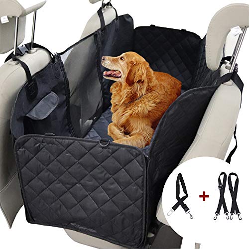 PENGKE Pet Car Seat Cover with Seat Anchors for Cars Suvs Trucks,Waterproof Scratch Proof Nonslip,Black Durable Pet Seat Cover