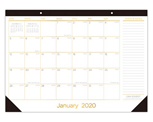 Desk Calendar 2020: 17 x 12 Inches Large Monthly Desk Pad Calendar - 2020 Desk/Wall Calendar Planner Runs from Now Through December 2020
