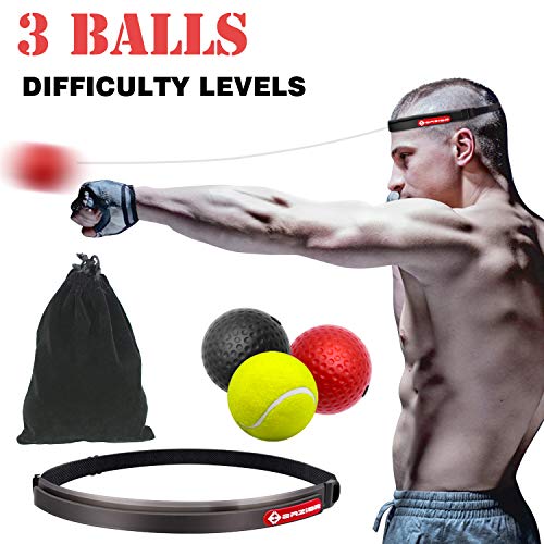 Boxing Reflex Ball for Improving Speed Reactions - Eazior Premium Fight Reflex Ball On String,Boxing Equipment for Hand-Eye Coordination Training