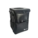 JD Preferred Boat Trash Can with Lid-Premium Quality Hanging Car Garbage Bag with Storage Pockets-100% Leak Proof, Odor Free, Portable Trash Bin-Best for Vehicles, RV, Boats