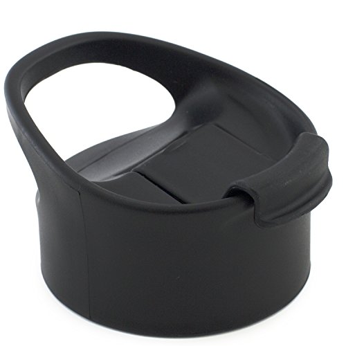 Simple Modern Flip Lid with Handle - Fits All Summit and Hydro Flask Wide Mouth Water Bottle Sizes - Splash Proof Coffee Cap for 10, 12, 14, 16, 18, 20, 22, 24, 32, 40, 64 & 84 oz -Midnight Black