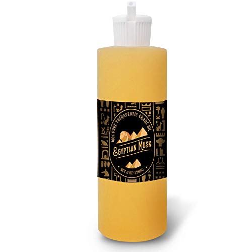 Bargz Egyptian Musk Oil [Relaxing Scent] - Plastic Fliptop Bottle Organic Pure Therapeutic French for Diffuser, Aromatherapy, Headache, Pain, Sleep-Perfect for Candles & Massage (8 oz)