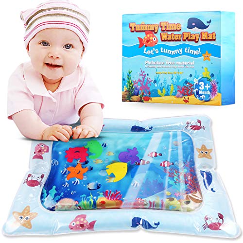 Book Cover Dadoudou Inflatable Baby Water Mat Tummy Time BPA-Free Water Play Mat for Infants and Toddlers Activity Center Your Baby's Stimulation Growth