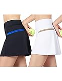 POSHDIVAH Women's Athletic Skirts with Built-in Shorts Skorts for Tennis Golf Running Workout and Casual