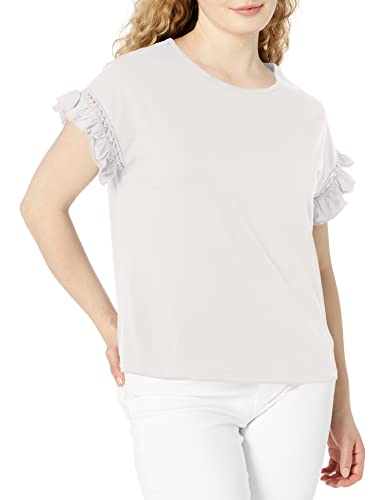Floerns Women's Casual Summer Round Neck Ruffle Short Sleeve T-Shirt Tee Tops