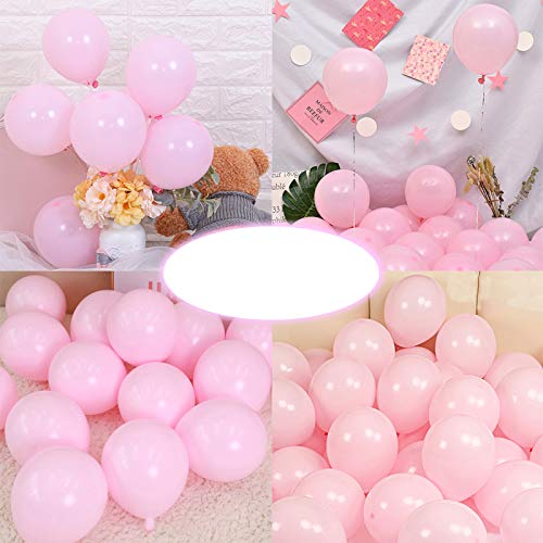 Party Pastel Balloons 200 pcs 5 inch Macaron Candy Colored Latex Balloons for Birthday Wedding Engagement Anniversary Christmas Festival Picnic or Any Friends & Family Party Decorations-Pastel Pink