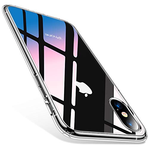 TORRAS iPhone X Case/iPhone Xs Case, [Ultra Clear & Never Yellow] 10X Shockproof Protective iPhone X/Xs Phone Case Slim Thin Hard Anti-Explosion Back with Silicone Bumper iPhone X/Xs Case Transparent