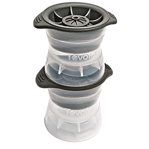 Tovolo Sphere Ice Molds with Tight Silicone Seal, Leak- Free, Slow Melting, Stacking/Stack-able 2.5 Inch Sphere - Set of 2, Perfect for Cocktails, Mocktails & All Beverages, BPA Free, Dishwasher Safe