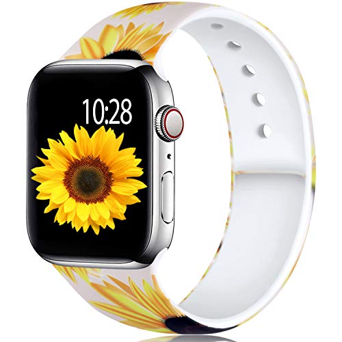 Laffav Compatible with Apple Watch Band 40mm 38mm for Women, Sunflowers, S/M