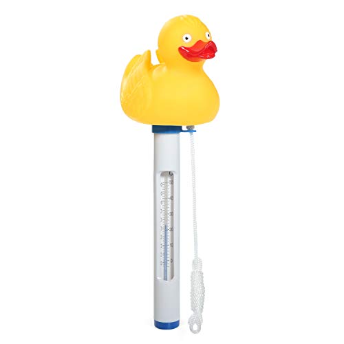 Milliard Upgraded Floating Pool Thermometer Rubber Duck, Large Size with String, for Outdoor and Indoor Swimming Pools, Hot Tub, Spa, Jacuzzi and Pond, Yellow