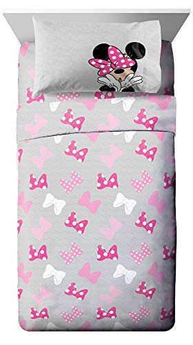 Jay Franco Disney Minnie Mouse Faces Full Sheet Set - 4 Piece Set Super Soft and Cozy Kidâ€™s Bedding - Fade Resistant Microfiber Sheets (Official Disney Product)