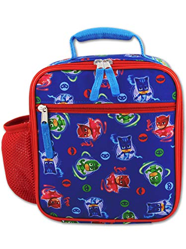 Book Cover PJ Masks Boy's Girl's Soft Insulated School Lunch Box (One Size, Blue/Red)