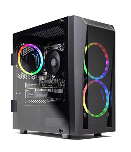 SkyTech Blaze II Gaming Computer PC Desktop â€“ Ryzen 5 2600 6-Core 3.4 GHz, NVIDIA GeForce GTX 1660 6G, 500G SSD, 8GB DDR4, RGB, AC WiFi, Windows 10 Home 64-bit