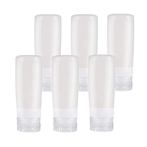 sincewo Travel Bottles Travel Containers TSA Approved Travel Size Toiletries Containers 3oz Leak Leakproof Silicone Travel Bottles for Shampoo Conditioner Lotion Face Body Wash (6 Pack)