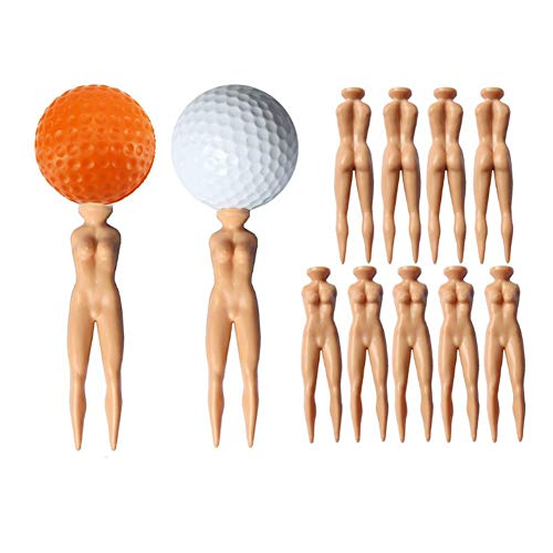 YUYUGO Pack of 20 Golf Tees 3" Golf Sexy Girl Lady Tees Nude Woman Plastic Golf Tees Fun Holder Divot Home Golf Training