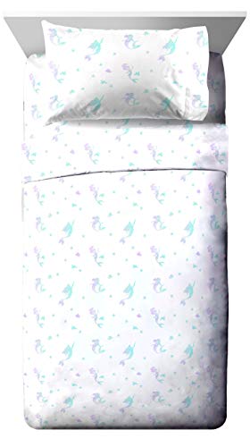 Jay Franco Disney Little Mermaid Make A Splash Twin Sheet Set - 3 Piece Set Super Soft and Cozy Kidâ€™s Bedding Features Ariel - Fade Resistant Microfiber Sheets (Official Disney Product)