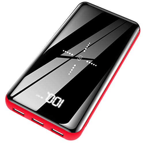 Wireless Portable Charger Power Bank 25000mAh - High Capacity with LCD Digital Display,3 USB Output & Dual Input External Battery Pack Compatible Smart Phones,Android Phones,Tablet and Other Devices