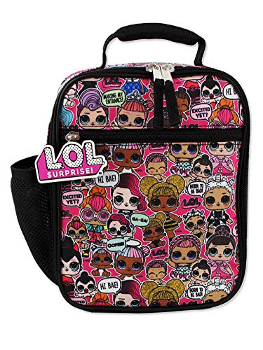Book Cover L.O.L. Surprise! Girls Soft Insulated School Lunch Box (One Size, Black/Pink)