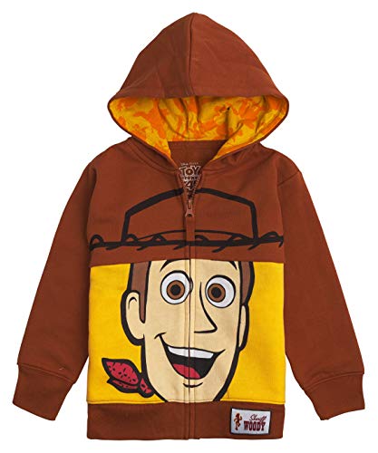 Disney Toy Story Big Face Zip Up Character Hoodies - Buzz Lightyear, Sheriff Woody - Boys, Girls, Unisex Sizing