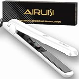 IRUISI Ceramic Flat Iron for Hair, Professional Hair Straightener,Pearlescent White,140°F~450°F Adjustable for All Hair Types, Safety Lock & Dual Voltage Perfect for Travel, 1 inch Ceramic Plates