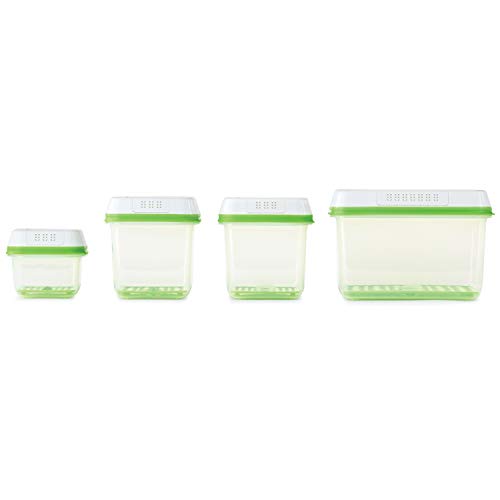 Rubbermaid 2041779 FreshWorks Produce Saver Food Storage Containers, 4-Piece Set