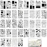 36 PCS Plastic Journal Stencils for Bullet Junk Journal Notebook Diary Drawing Scrapbook Journal Stencil Templates 4x7 Inch