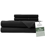 Hotel Sheets Direct Bamboo Bed Sheet Set 100% Viscose from Bamboo Sheet Set (Queen, Black)