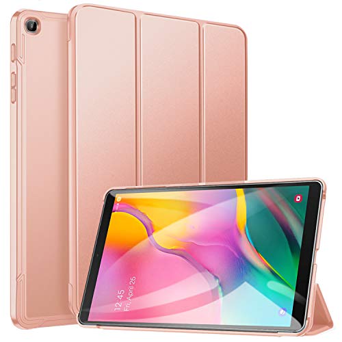 ZtotopCase for Samsung Galaxy Tab A 10.1 2019, Ultra Slim Lightweight Trifold Stand Smart Folio Case Hard Cover for Samsung Tab A 10.1 Inch Tablet SM-T510/SM-T515 2019 Release - Rosegold