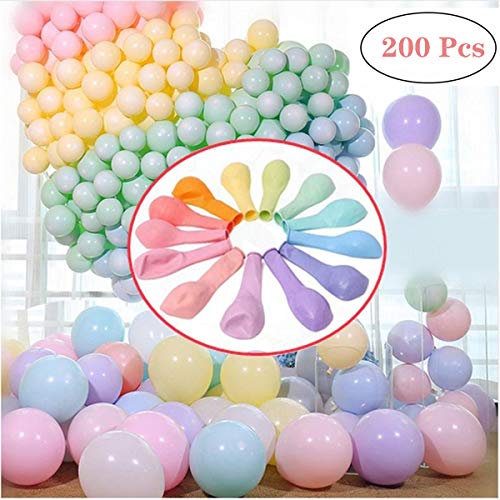 200pcs Pastel Latex Balloons 10 Inches Macaron Candy Colored Latex Party Balloons for Wedding Graduation Engagement Kids Birthday Party Christmas Baby Shower or Any Friends & Family Party Decorations