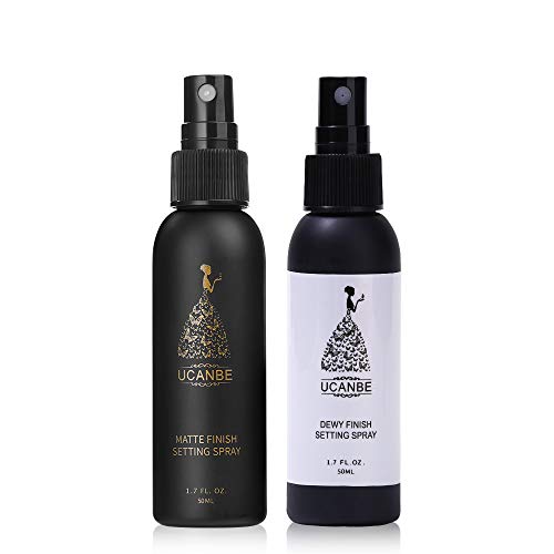 UCANBE Matte & Dewy Finish Setting Spray Makeup, Long Lasting Face Hydrating Natural Make Up Set Kit, 2 Pack