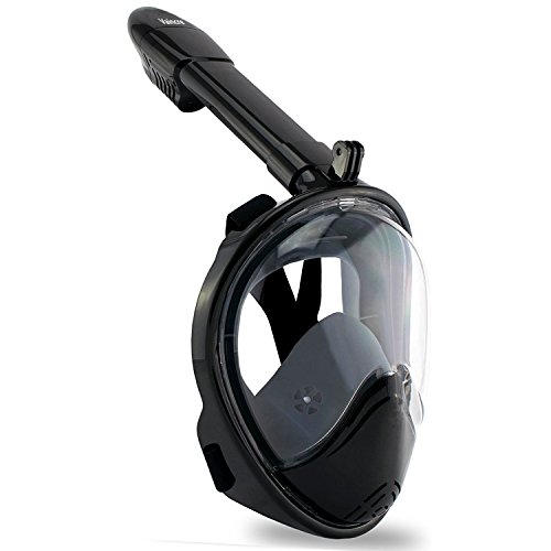 Vaincre 180Â° Full Face Snorkel Mask with Panoramic View Anti-Fog, Anti-Leak with Adjustable Head Straps - See Larger Viewing Area Than Traditional Masks