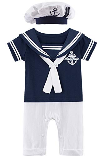 COSLAND Baby Sailor Outfit Nautical Infant Boy Romper