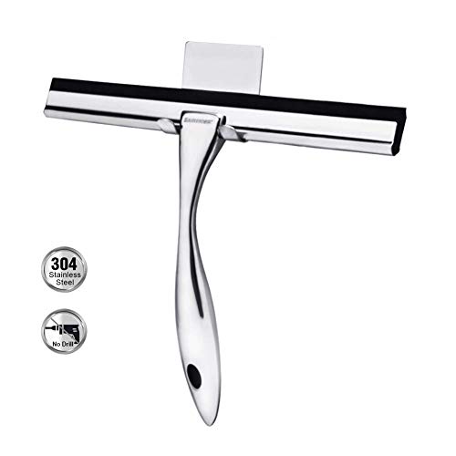 SAIREIDER Shower Squeegee Stainless Steel Squeegees for Shower Doors, Windows, Mirror, Car Glass