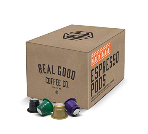 Real Good Coffee Co Recyclable Espresso Capsules, Variety Pack Intensity Espresso Pods, Compatible with Nespresso Original Brewers, 36 Count