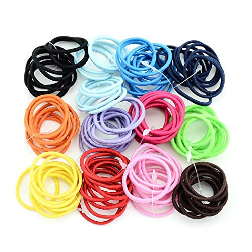 Villeur 100 Pcs/Set Kids Fashion Casual Cute Headwear Elastic Hair Ring Hair Rope Elastics & Ties
