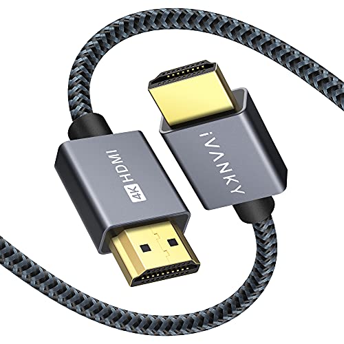 IVANKY 4K HDMI Cable 10ft, 18Gbps High Speed HDMI 2.0 Cable, 4K@60Hz HDR Aluminum Shell Braided HDMI Cord, 2K, 1080P, 3D, 32AWG, ARC for MacBook Pro 2021, UHD TV, Laptop, Monitor, PS4, Xbox One, &More