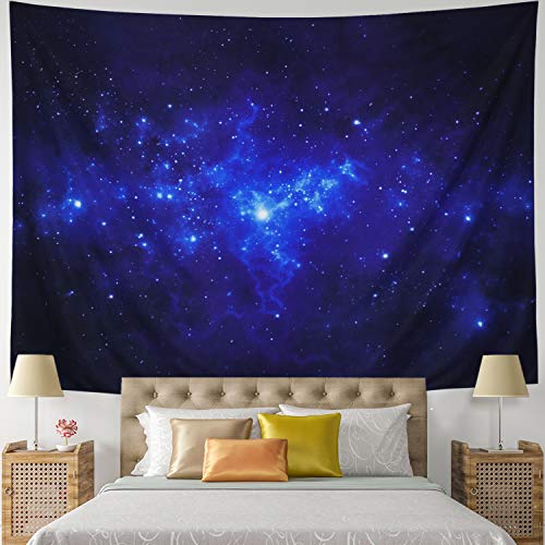 Leofanger Tapestry Galaxy Tapestry Universe Milky Way Wall Tapestry Night Starry Sky Wall Hanging Tapestry Trippy Space Celestial Tapestry for Bedroom Living Room Dorm(XLarge-92.5"x70.8", Starry Sky)