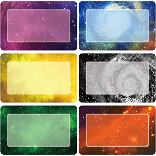200Pcs Name Tags Labels Galaxy-Themed Gift Label Perforated Roll Stickers for School Office Home