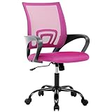 BestOffice Ergonomic Office Cheap Desk Mesh Computer Back Support Modern Executive Task Rolling Swivel Chair for Women, Men, Pink