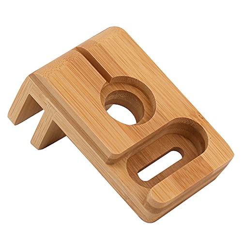 Bamboo Charger Holder for Watch5/4/3/2/1 and Bluetooth Earphone, Bamboo Dock Stand Compatible with Pezin & Hulin Bamboo Wooden Charging Stations and More Multi-Device Organizers