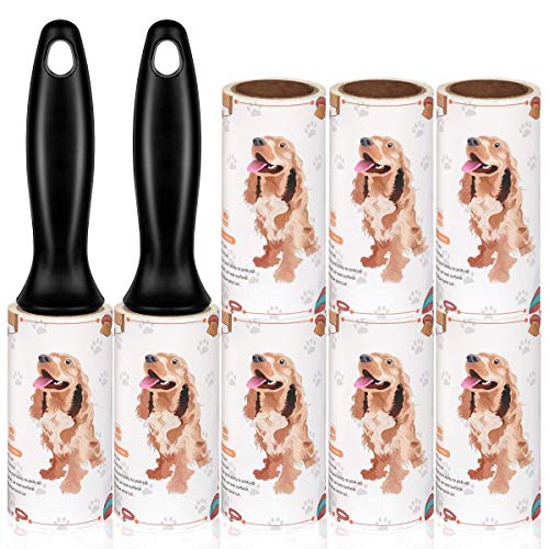 Lint Roller Pet Hair Remover - Extra Sticky Lint Remover Rollers for Clothes Furniture Carpet Pet Hair Dirt Removal - 8 Pack Refills