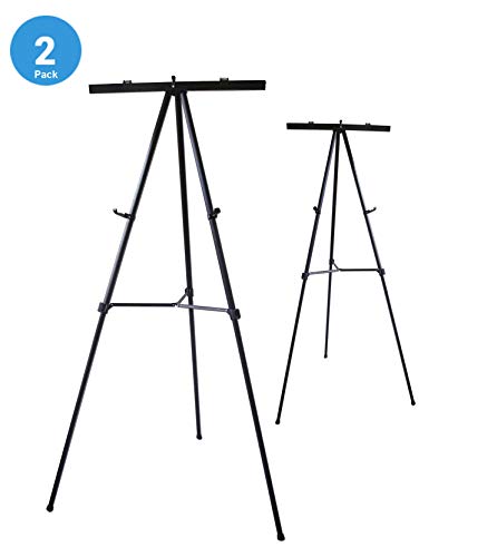 Lightweight Aluminum Flip-Chart Presentation Easel (2-Pack, Black)