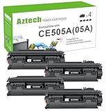 Aztech CE505A 05A Toner Cartridge Black P2035 Compatible Replacement for HP LaserJet 05A CE505A P2035N Toner Cartridge for HP 2035N P2055DN 2055DN P2030 P2050 P2055X P2055D Printer (Black 4-Pack)