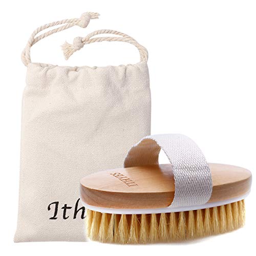 Book Cover Ithyes Dry Brushing Body Brush Exfoliating Brush Natural Bristle bath Brush for Remove Dead Skin Toxins Cellulite,Treatment,Improves Lymphatic Functions,Exfoliates,Stimulates Blood Circulation