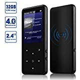 MP3 Player, Alptory 32GB MP3 Player with Bluetooth 4.0,Portable Sports Music Player 2.4'' Screen Built-in Speaker with Voice Recorder,FM Radio,Text Reading, HiFi Lossless Sound