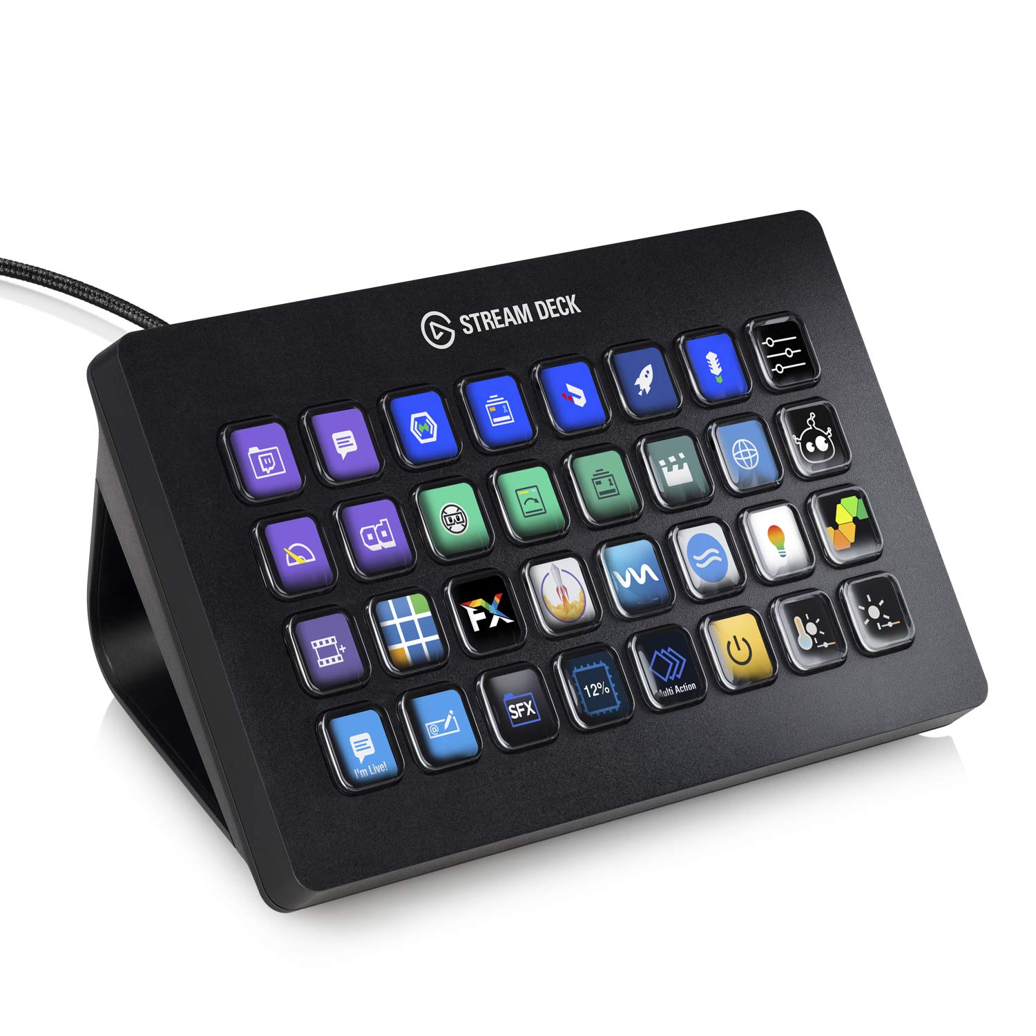Book Cover Elgato Stream Deck XL – Advanced Studio Controller, 32 macro keys, trigger actions in apps and software like OBS, Twitch, ​YouTube and more, works with Mac and PC 32 Keys