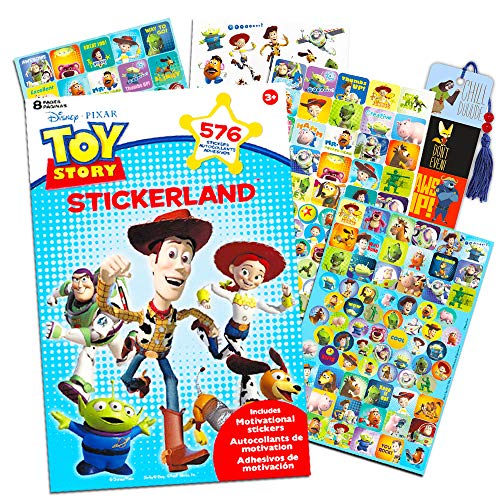 Book Cover Disney Pixar Toy Story Party Favors Stickers Pack ~ Bundle with 575+ Toy Story Stickers, 8 Sticker Sheets (Toy Story Party Supplies)