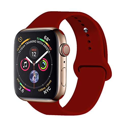 Book Cover VATI Sport Band Compatible with Apple Watch Band 38mm 42mm 40mm 44mm, Soft Silicone Strap Replacement Bands Compatible with iWatch Series 4, Series 3/2/1 S/M M/L
