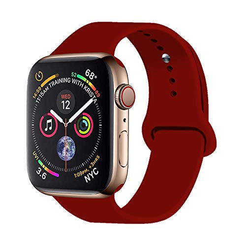 VATI Sport Band Compatible with Apple Watch Band 38mm 42mm 40mm 44mm, Soft Silicone Strap Replacement Bands Compatible with iWatch Series 4, Series 3/2/1 S/M M/L
